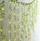96 LED Green Leaf Vine Fairy Curtain Lights, Battery Operated, 5.2' x 2'